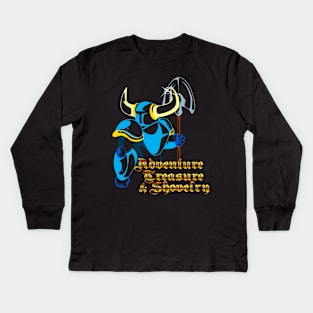 Adventure, Treasure, and Shovelry Kids Long Sleeve T-Shirt